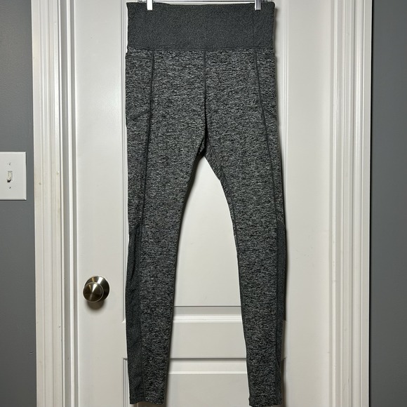Athleta Pants - Athleta Exhale Heel Heathered Gray Tights‎ Performance Everyday Active Style